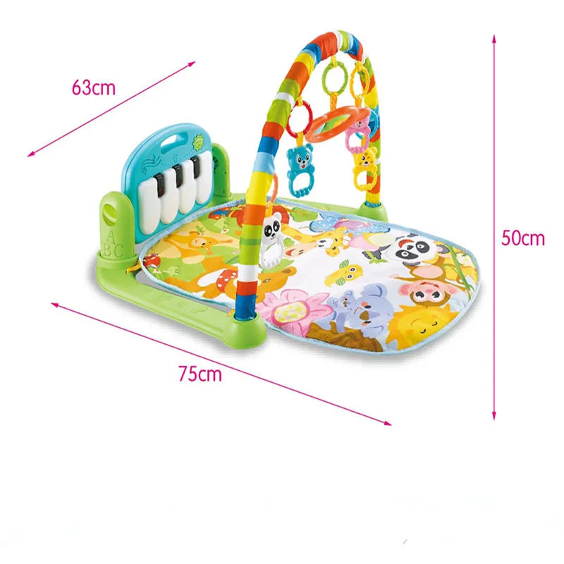 Baby Fitness Stand Music Play Gym Activity Toys Newborn Piano Crawling Blanket Pedal Game Pad Early Education 0-36 Months Gifts