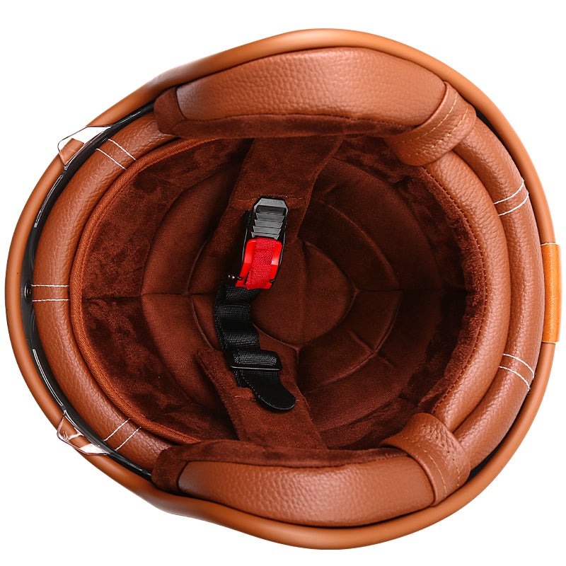 DOT Certificated Dual HD Lens All Seasons Cool Open Face 3/4 Motorbike ABS Retro Motorcycle Helmets for Men