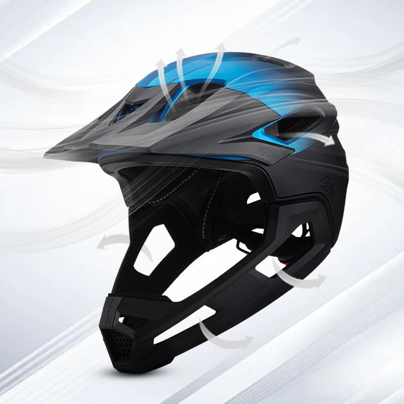 Eastinear's New Adult Bicycle Mountain Bike Helmet Full Face Detachable One-piece Motorcycle Riding Safety Helmet Head Protectio