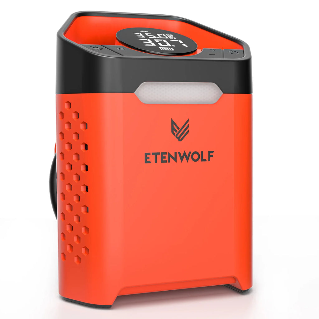 ETENWOLF ZEPHYR V3 Portable Car Compressor 160 PSI 100% Duty Cycle Car Tire Inflator 7800mAh For Cars Motorcycles Bicycles Balls