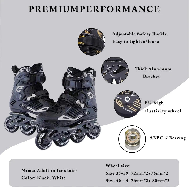 Competitive Adult Roller Skates College-In-Line Fancy Roller Skates Mesh Inner Single-Row Competitive Wheel