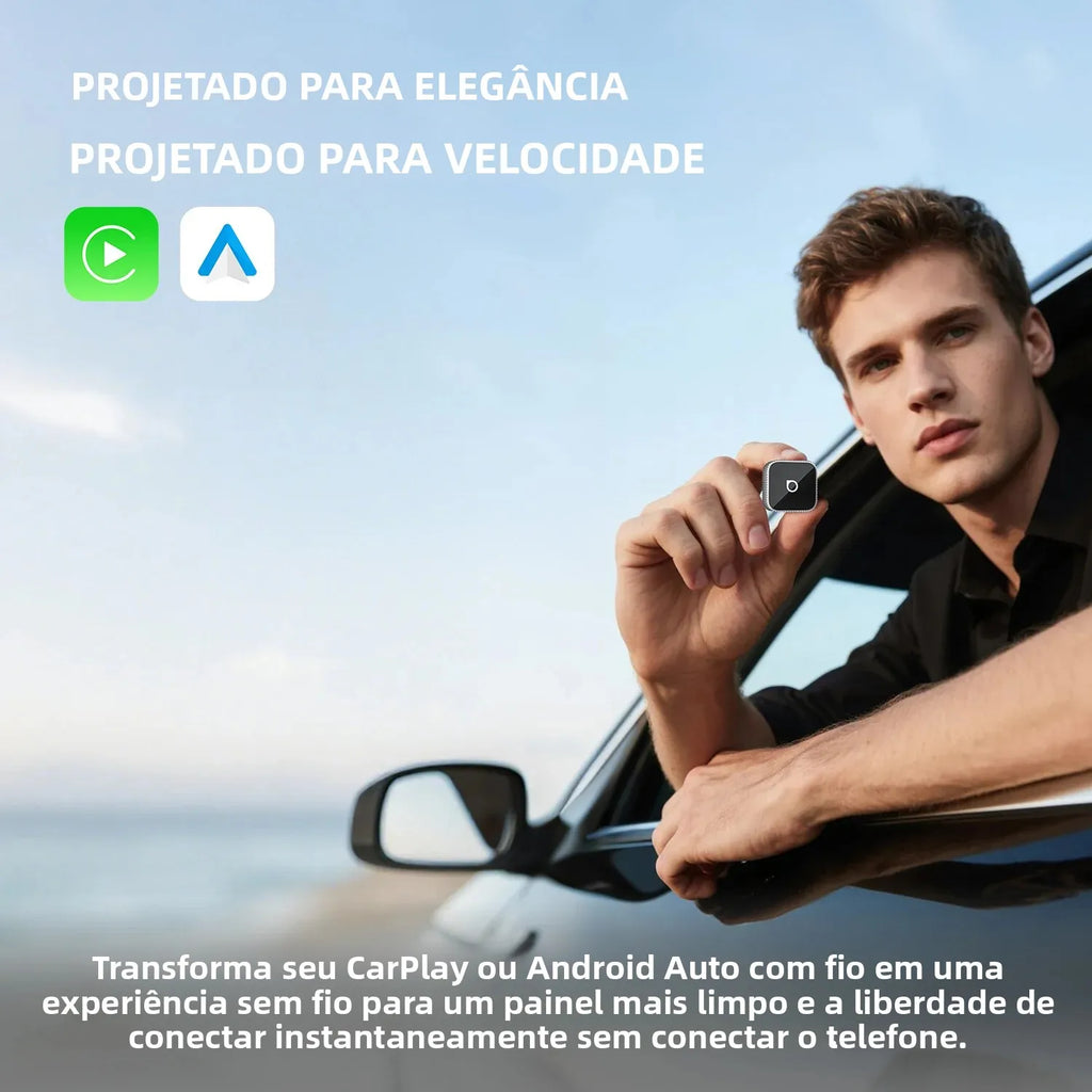 OTTOCAST Mini Slim Cube Wireless CarPlay Android Auto Adapter 2 in 1 USB AI Car Accessories for VW Haval Audi Kia Porsche Lexus