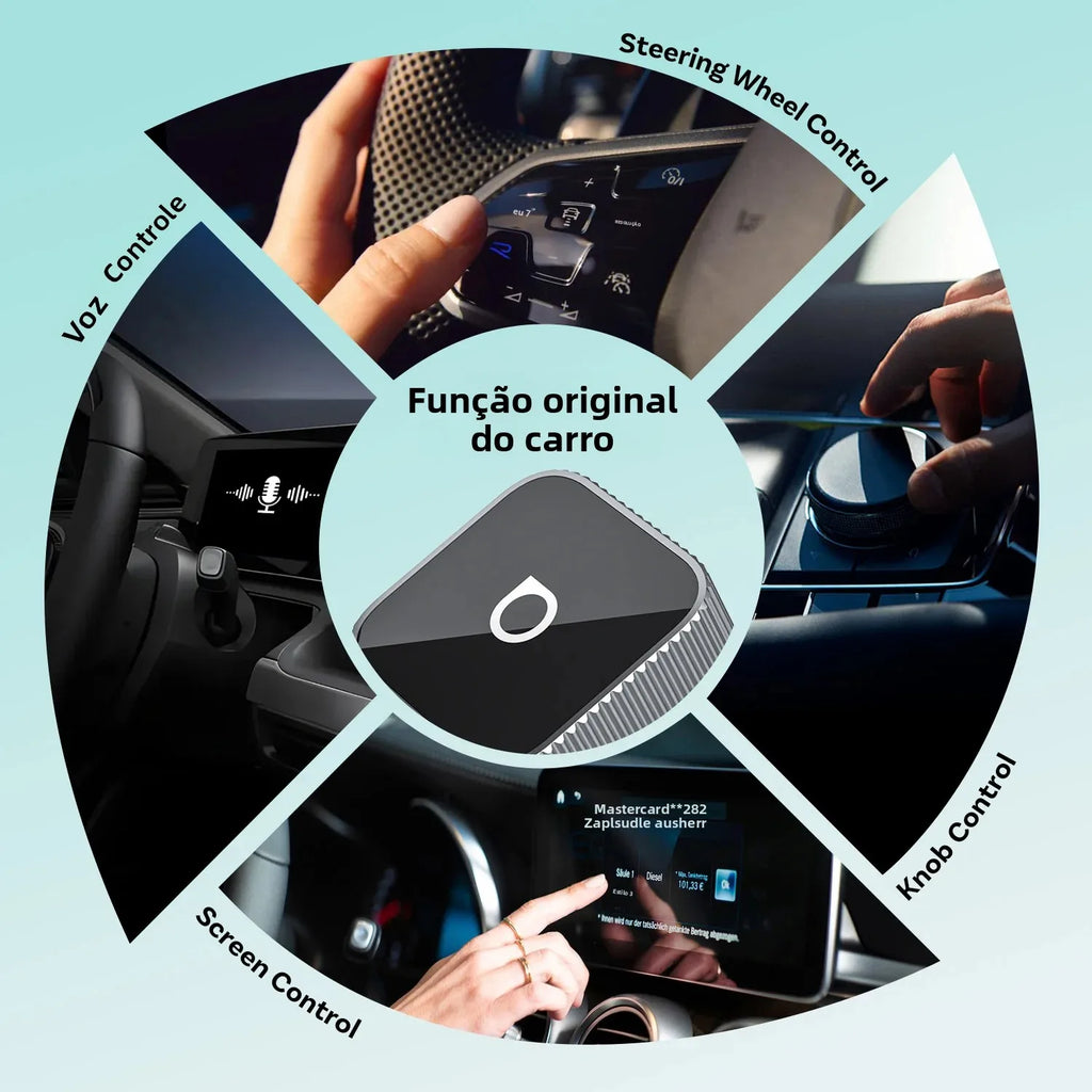OTTOCAST Mini Slim Cube Wireless CarPlay Android Auto Adapter 2 in 1 USB AI Car Accessories for VW Haval Audi Kia Porsche Lexus