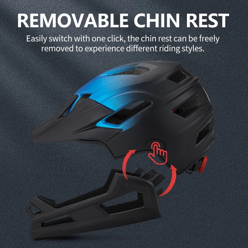 Eastinear's New Adult Bicycle Mountain Bike Helmet Full Face Detachable One-piece Motorcycle Riding Safety Helmet Head Protectio