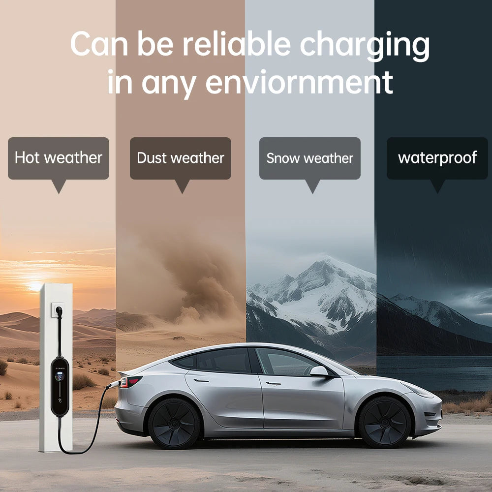 Electric Car Charger 3.5kW IEC62196-2 16A Type 2 Portable EV Charger Type1 SAEJ1772 EU Plug Charging Cable for Electric Vehicles