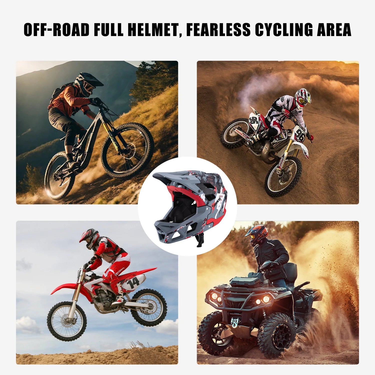 SEEKER mountain bike off-road helmet downhill outdoor men and women off-road full helmet magnetic lock buckle full-cover helmet