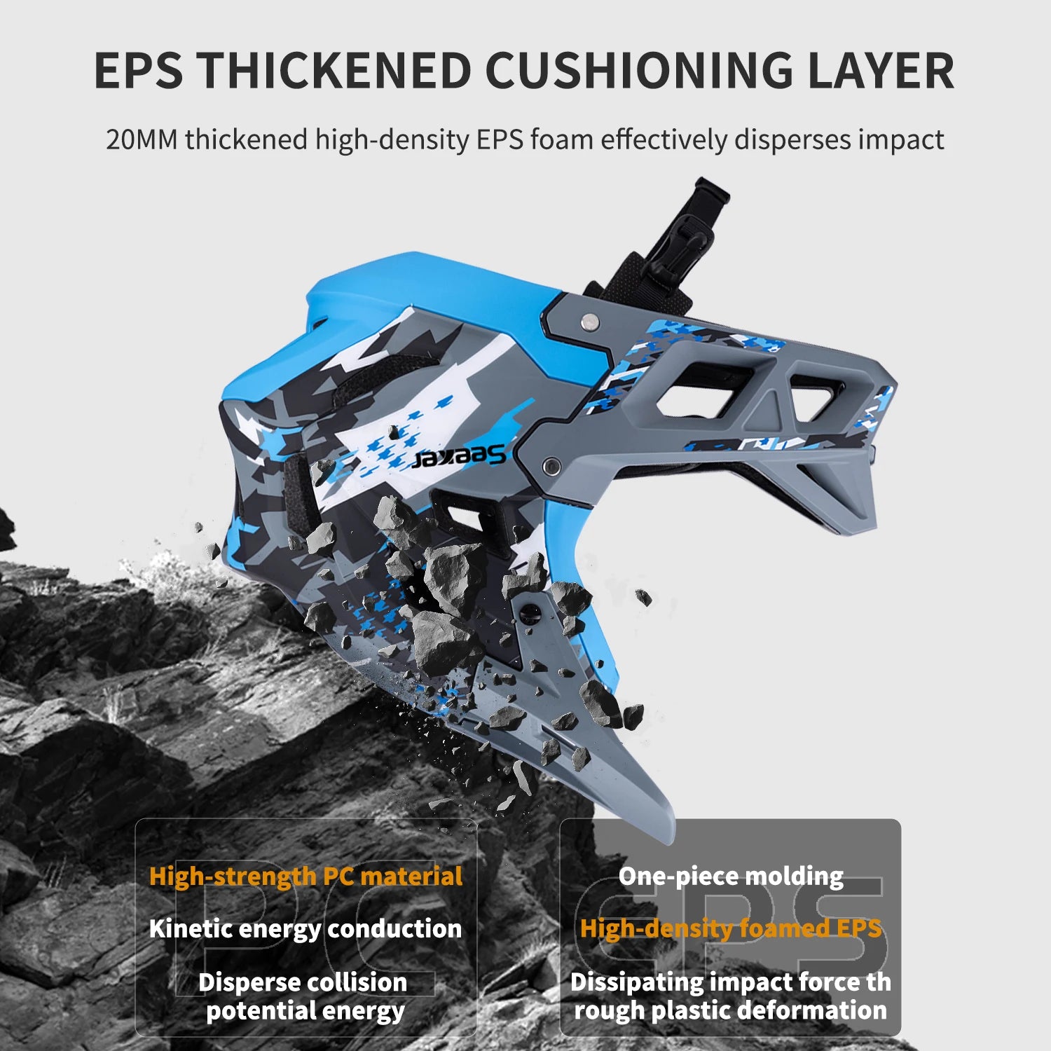 SEEKER mountain bike off-road helmet downhill outdoor men and women off-road full helmet magnetic lock buckle full-cover helmet