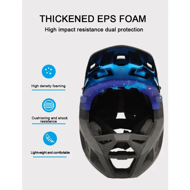 Yoloon EN1078 Outdoor Sports Custom Full Face MTB Bike Helmet Enduro Aullt Unisex Protection Downhill Full Face Bike Helmet