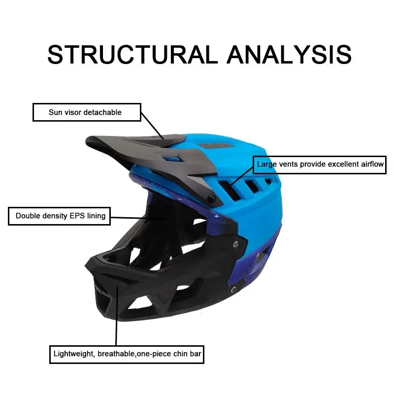 Yoloon EN1078 Outdoor Sports Custom Full Face MTB Bike Helmet Enduro Aullt Unisex Protection Downhill Full Face Bike Helmet