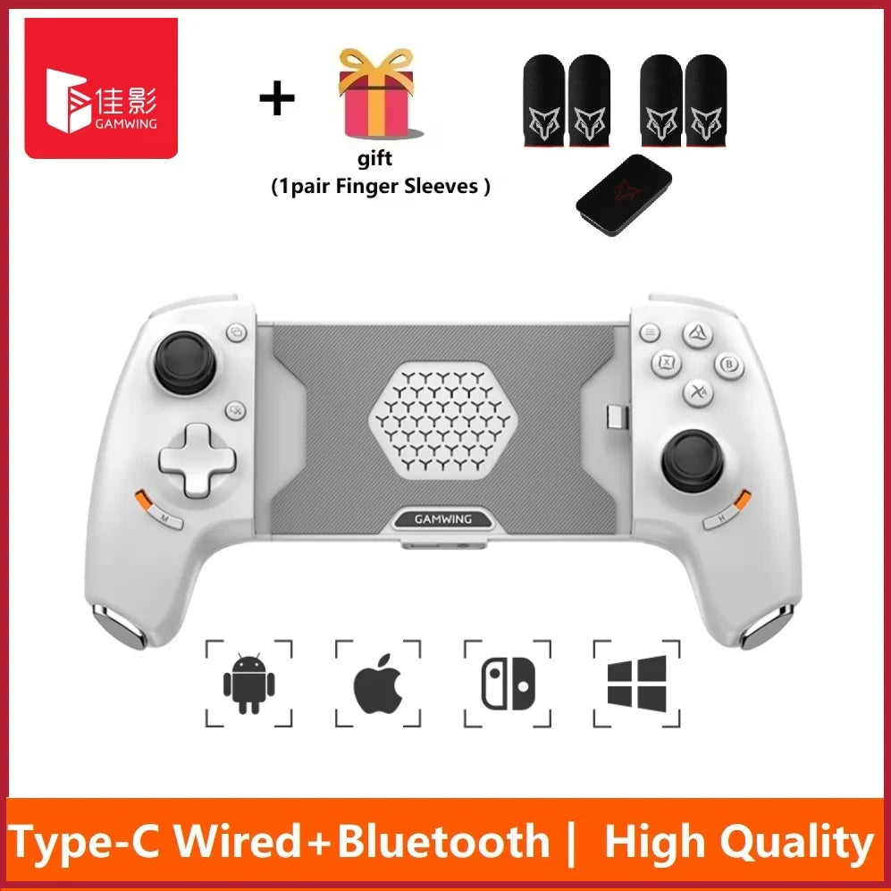 Gamwing Mobile Phone Game Controller Gamepad Joystick Type-C Wired & BT Compatible with Android, iOS for iPhone15 Series