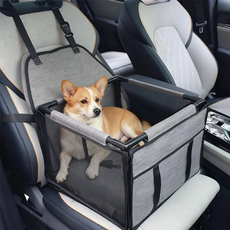 Pet Dog and Cat Safety Car Seat  Cover Foldable Hammock Pet Harness Cat Bag Basket Stable and Foldable Travel Dog Car Seat