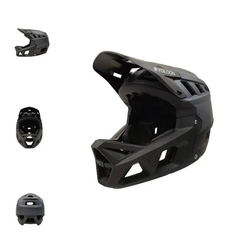 Yoloon EN1078 Outdoor Sports Custom Full Face MTB Bike Helmet Enduro Aullt Unisex Protection Downhill Full Face Bike Helmet