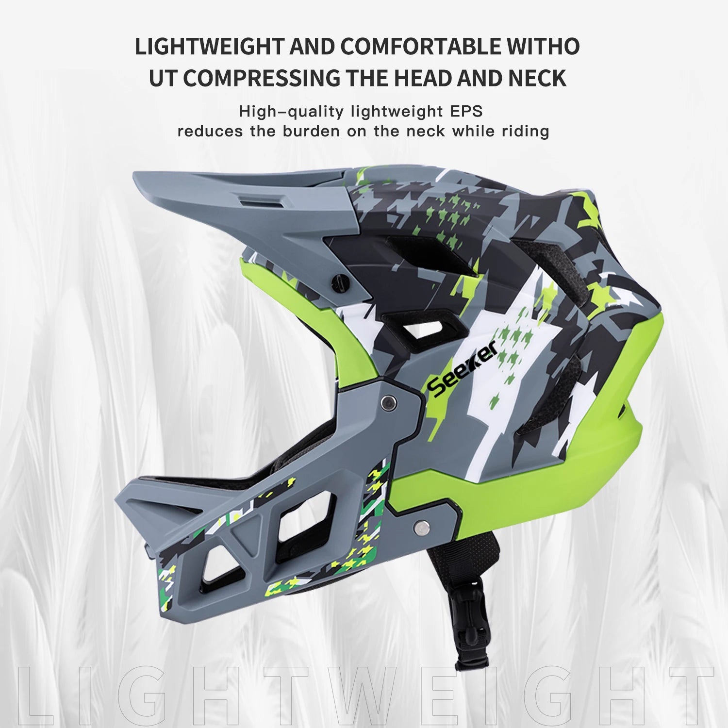 SEEKER mountain bike off-road helmet downhill outdoor men and women off-road full helmet magnetic lock buckle full-cover helmet