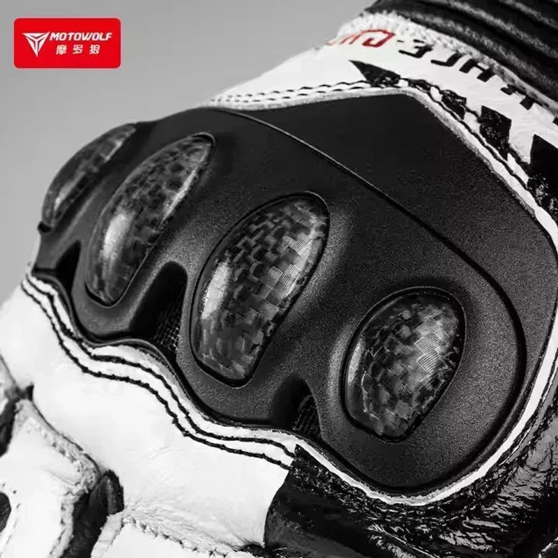 Genuine Leather Motorcycle GM3 Men's Windproof Motorcycle Gloves Gloves Touch screen Long Version Dirt Bike Motocross Racing