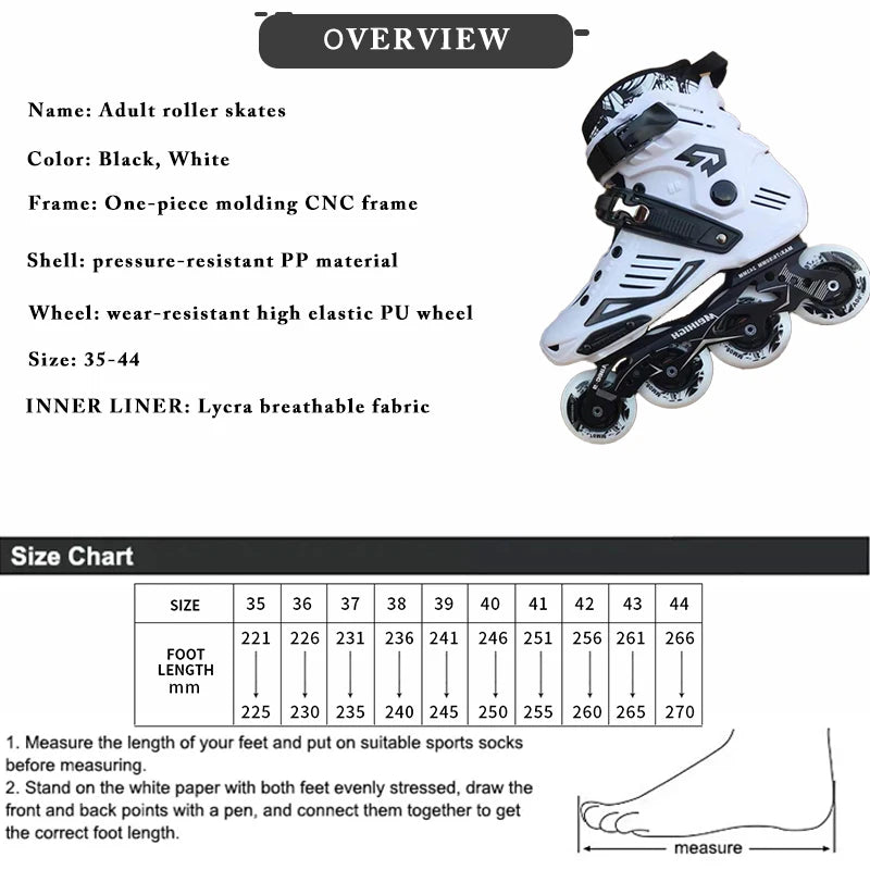Competitive Adult Roller Skates College-In-Line Fancy Roller Skates Mesh Inner Single-Row Competitive Wheel