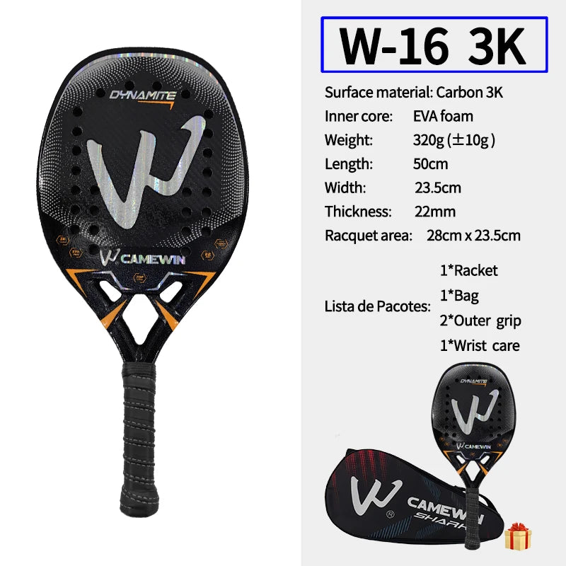 The new 3k carbon Beach tennis racket Full carbon fiber CAMEWIN